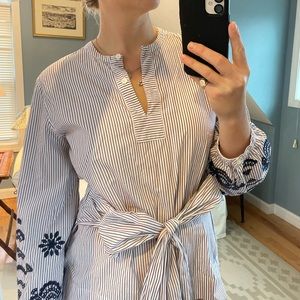 J.crew embroidered sleeve top